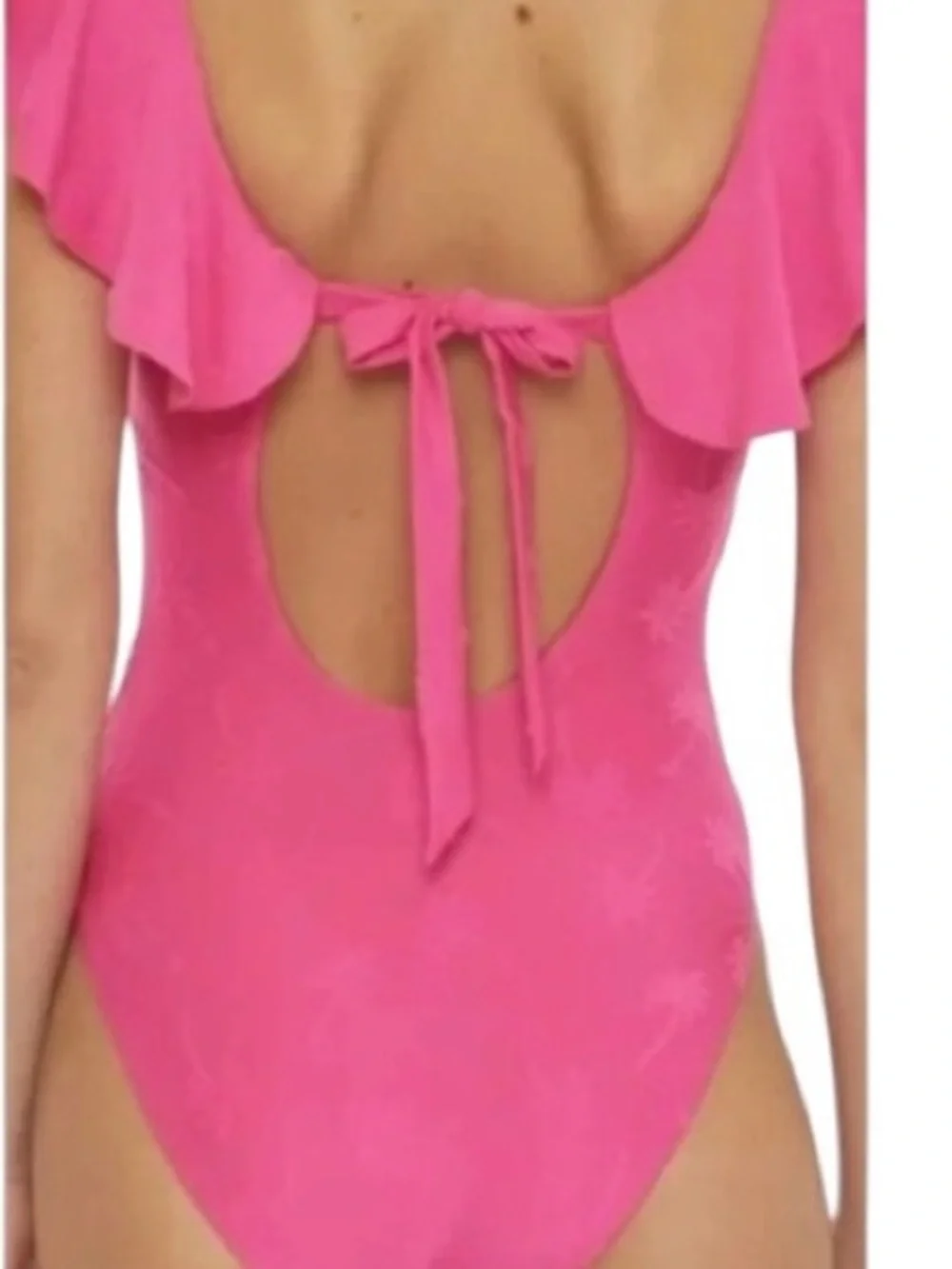 Trina Turk | Atlas Bright Pink Ruffle One-piece. Sz 12 EUC